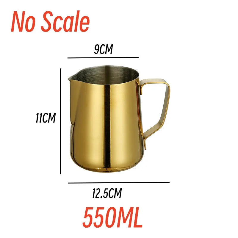 Stylish Gold Stainless Steel Coffee Frothing Pitcher