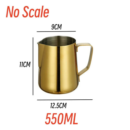 Stylish Gold Stainless Steel Coffee Frothing Pitcher