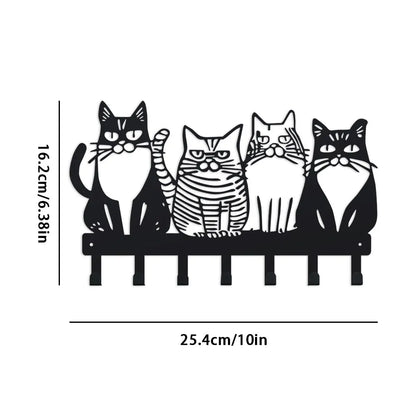 Charming Cat Metal Wall Rack