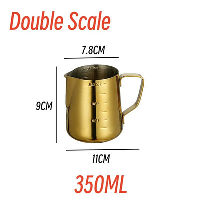Stylish Gold Stainless Steel Coffee Frothing Pitcher