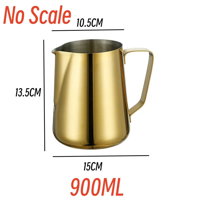 Stylish Gold Stainless Steel Coffee Frothing Pitcher
