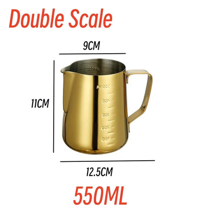 Stylish Gold Stainless Steel Coffee Frothing Pitcher