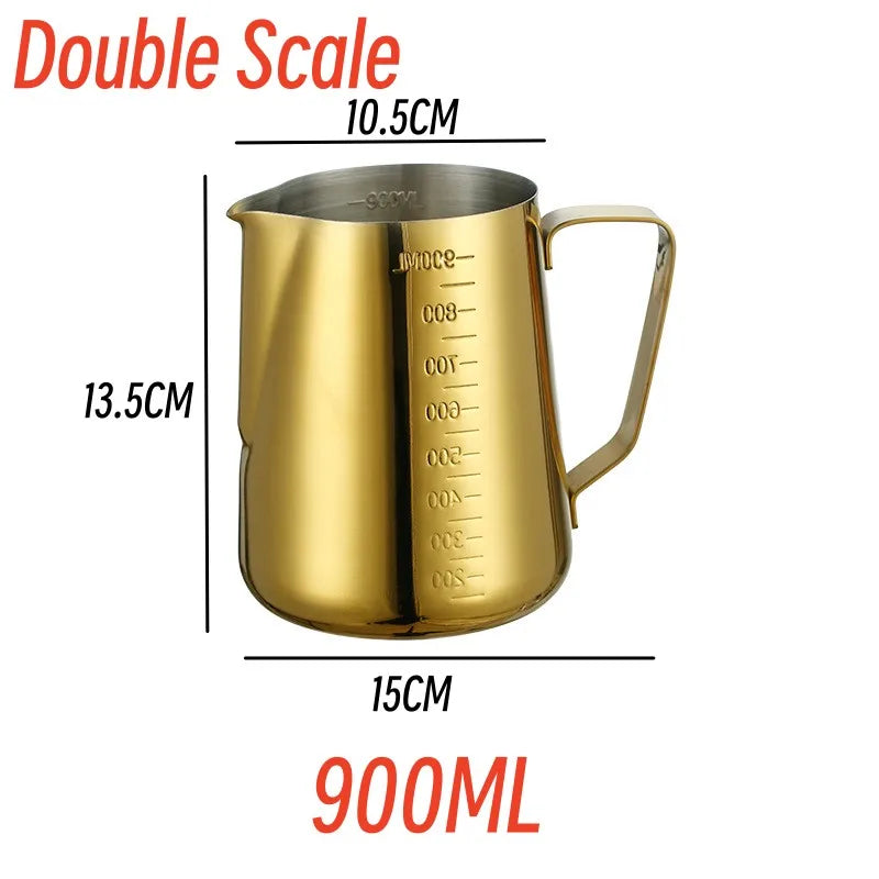 Stylish Gold Stainless Steel Coffee Frothing Pitcher
