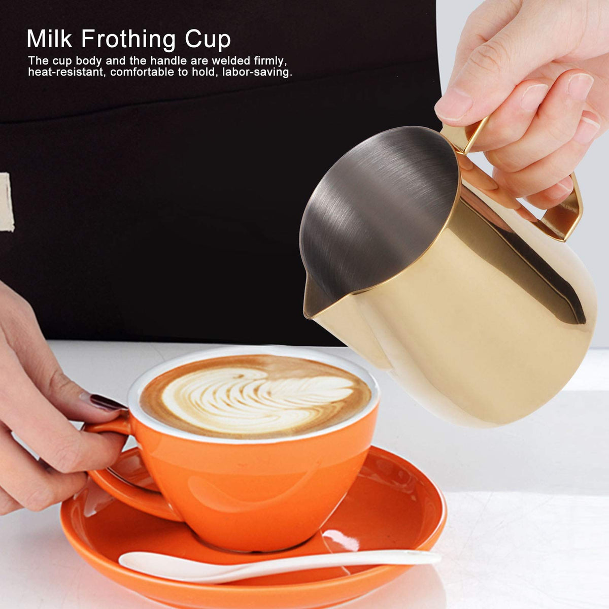 Stylish Gold Stainless Steel Coffee Frothing Pitcher