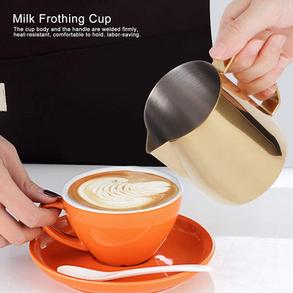 Stylish Gold Stainless Steel Coffee Frothing Pitcher